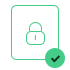 green lock icon with checked tick