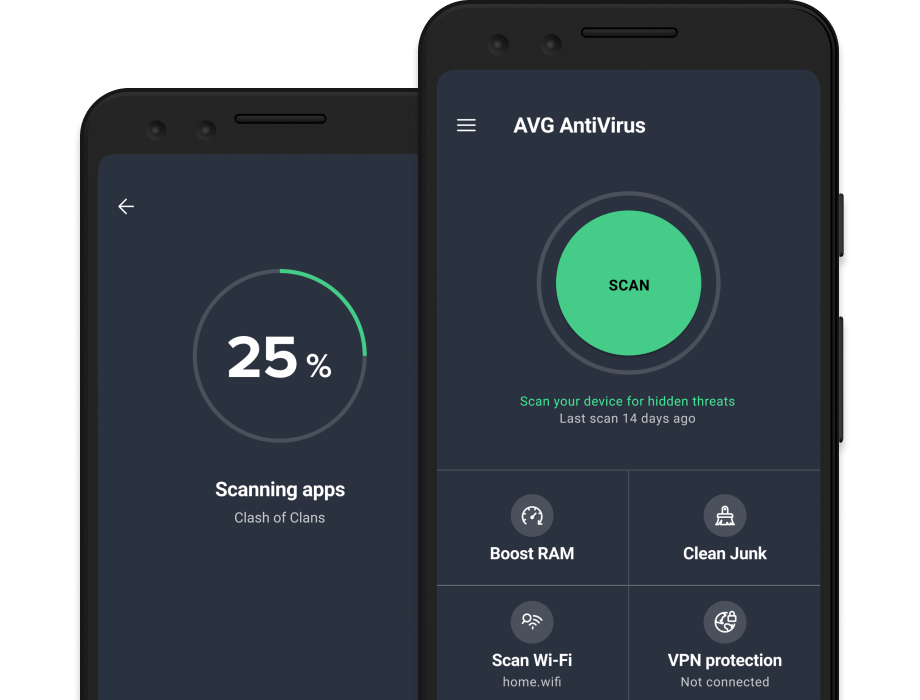 AVG Antivirus for Android main UI