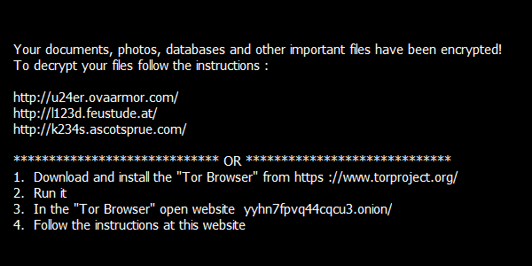 TeslaCrypt ransomware screenshot