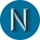 Norman-logo in blauwe cirkel