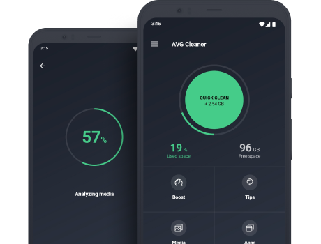 Dashboard utama AVG Cleaner untuk Android