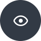 Feature Icon Do not track eye in dark grey circle