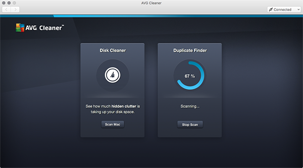 AVG Cleaner for Mac - duplicate files scan in progress