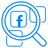 Functiepictogram vergrootglas met logo van sociaal netwerk