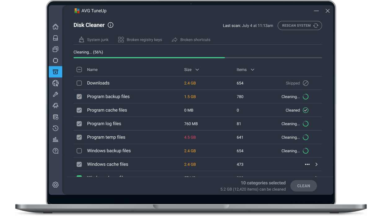 Get more room with disk clean up