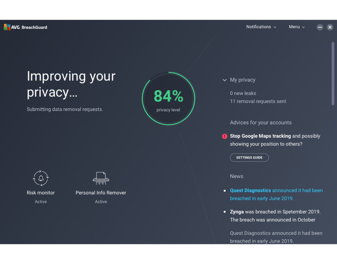 O BreachGuard ajuda-o a agir mais rapidamente em caso de fuga de dados pessoais e muito mais