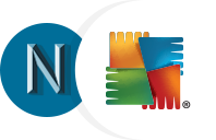 Norman- und AVG-Logos