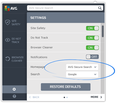 Web TuneUp UI with focus on settings