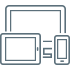 Icono de función de tablet, PC y dispositivo celular