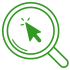 Icono de función de lupa con cursor