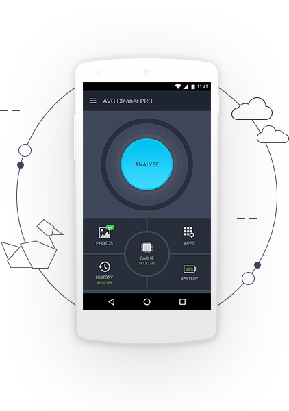 Antarmuka AVG Cleaner PRO &ndash; Layar analisis