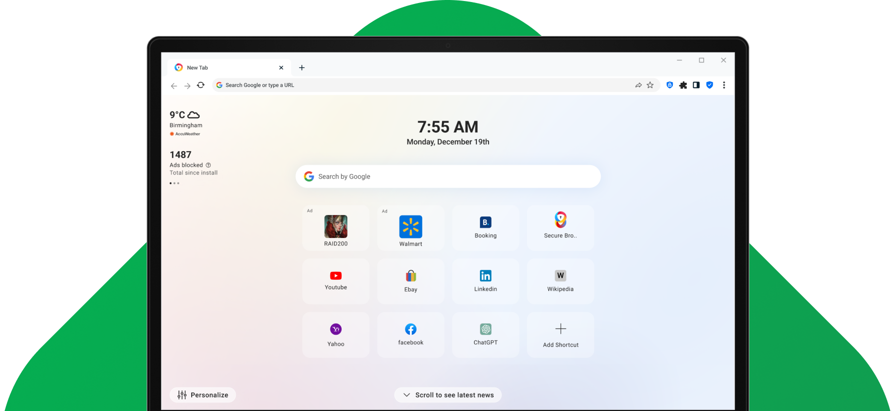 Vår sikre nettleser hjelper deg og andre på følgende måte 