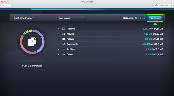 Mac Cleaner &ndash; resultaten Duplicate Finder-scan