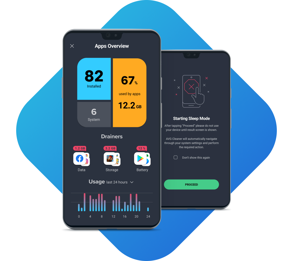 Android için AVG Cleaner kaynak tüketicilerini durdurur
