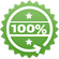 Ikon for 100 % garantert full angrerett, grønt