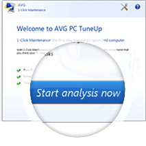 Welcome to AVG PC TuneUp, Start analysis now screenshot