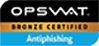 Emblema de Antiphishing com certificação bronze da Opswat