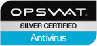 Emblema de Antivírus com certificação prata da Opswat