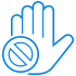 Ícone de funcionalidade Mão bloqueadora