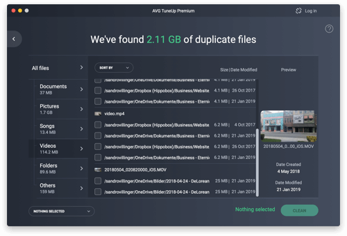 Remova ficheiros duplicados desnecessários