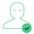 green hacker icon with checked tick