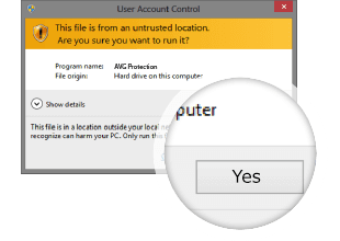 AVG Protection Installation Step Two Double Click Yes
